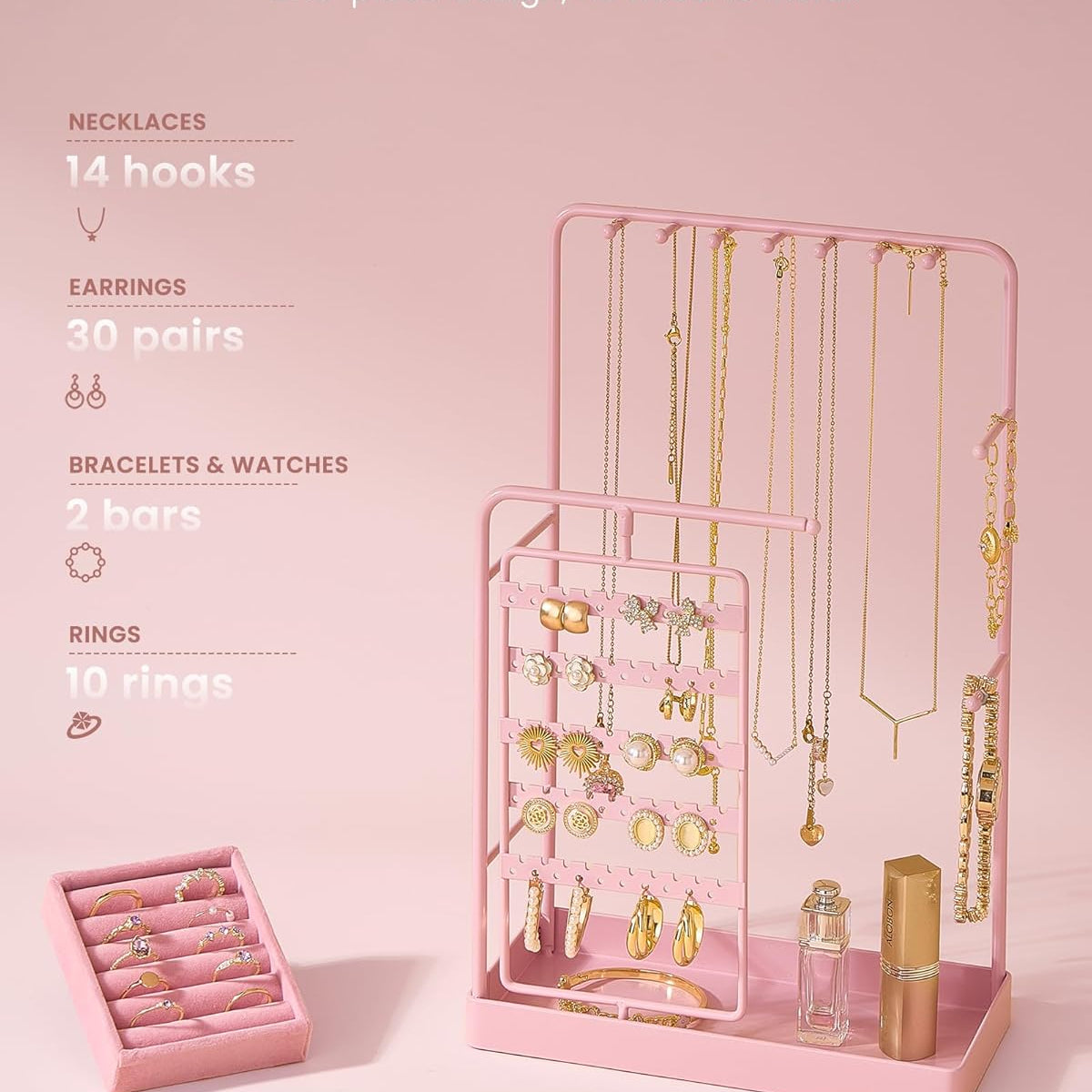 360° Rotating Jewelry Organizer Display Stand