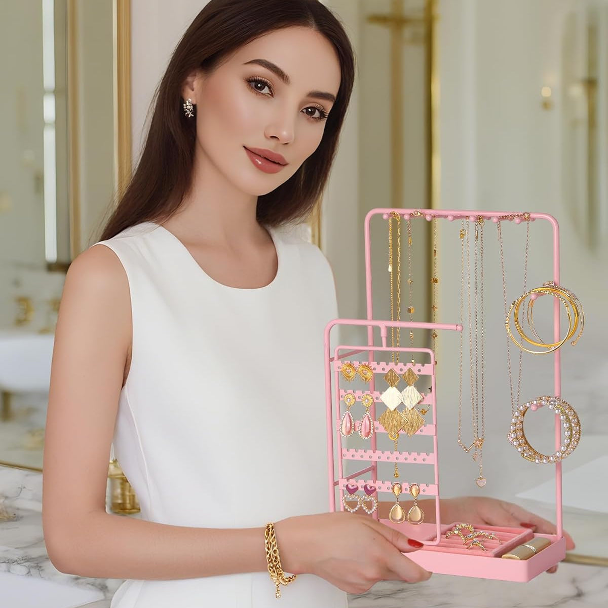 360° Rotating Jewelry Organizer Display Stand