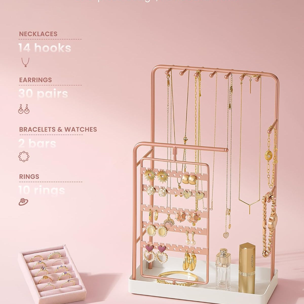 360° Rotating Jewelry Organizer Display Stand