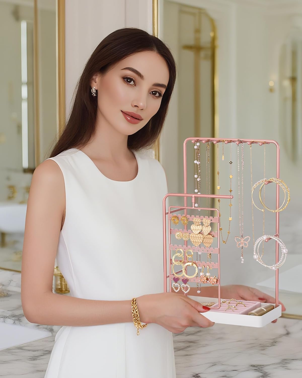 360° Rotating Jewelry Organizer Display Stand