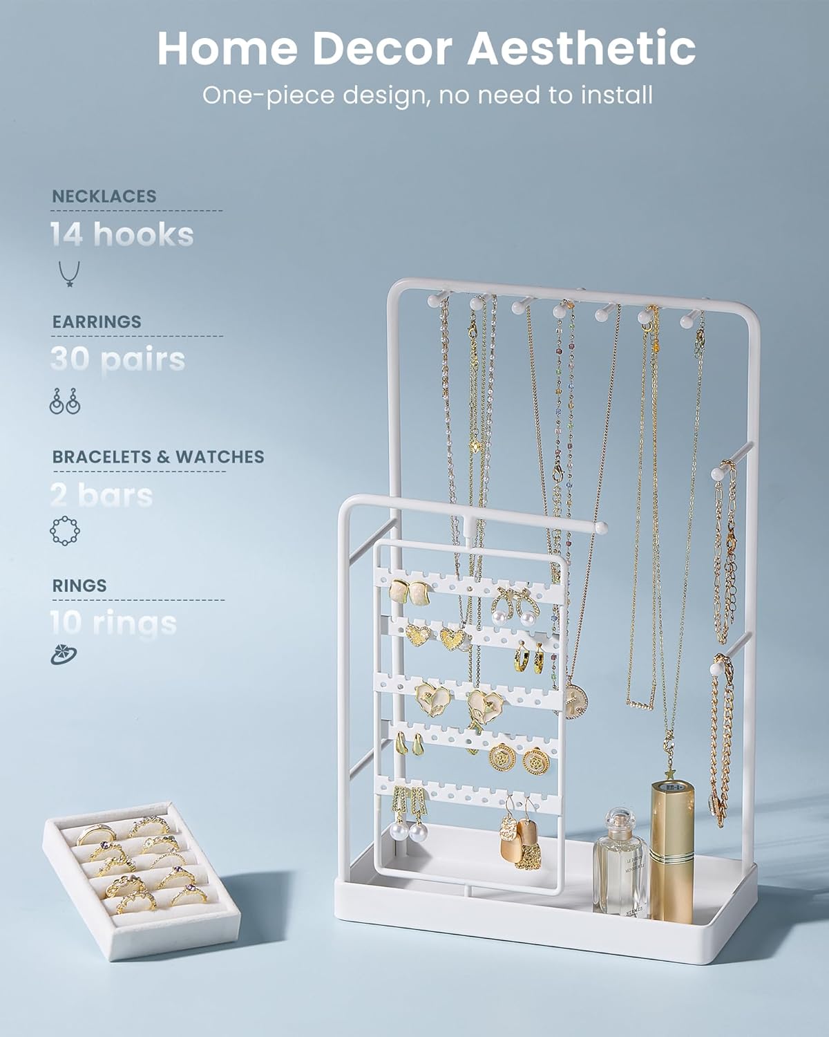 360° Rotating Jewelry Organizer Display Stand