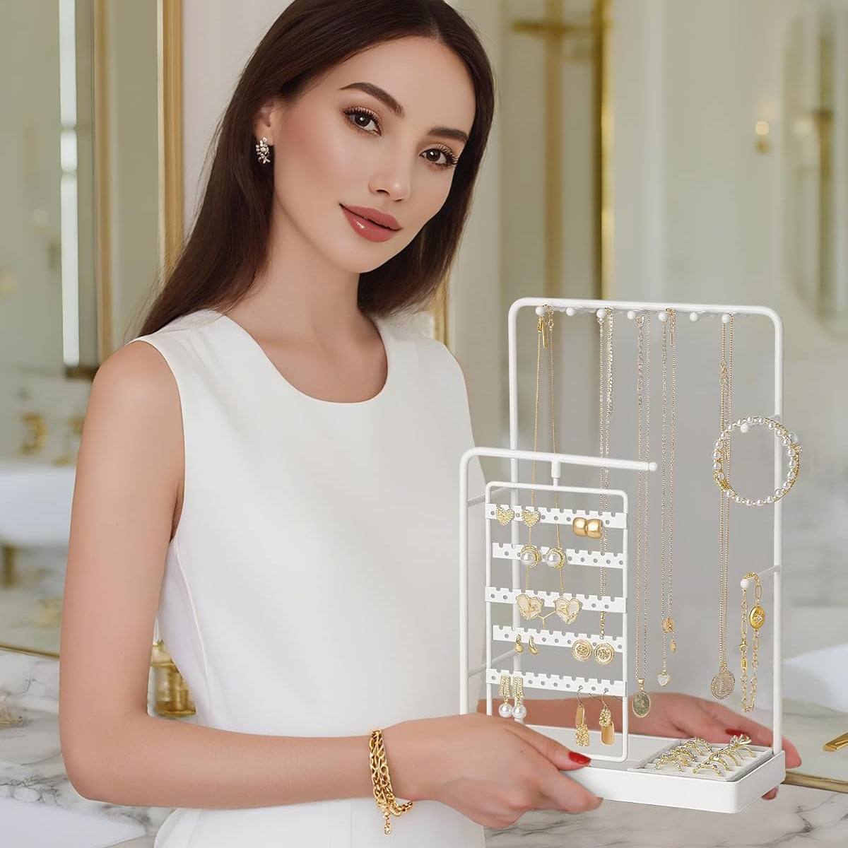 360° Rotating Jewelry Organizer Display Stand
