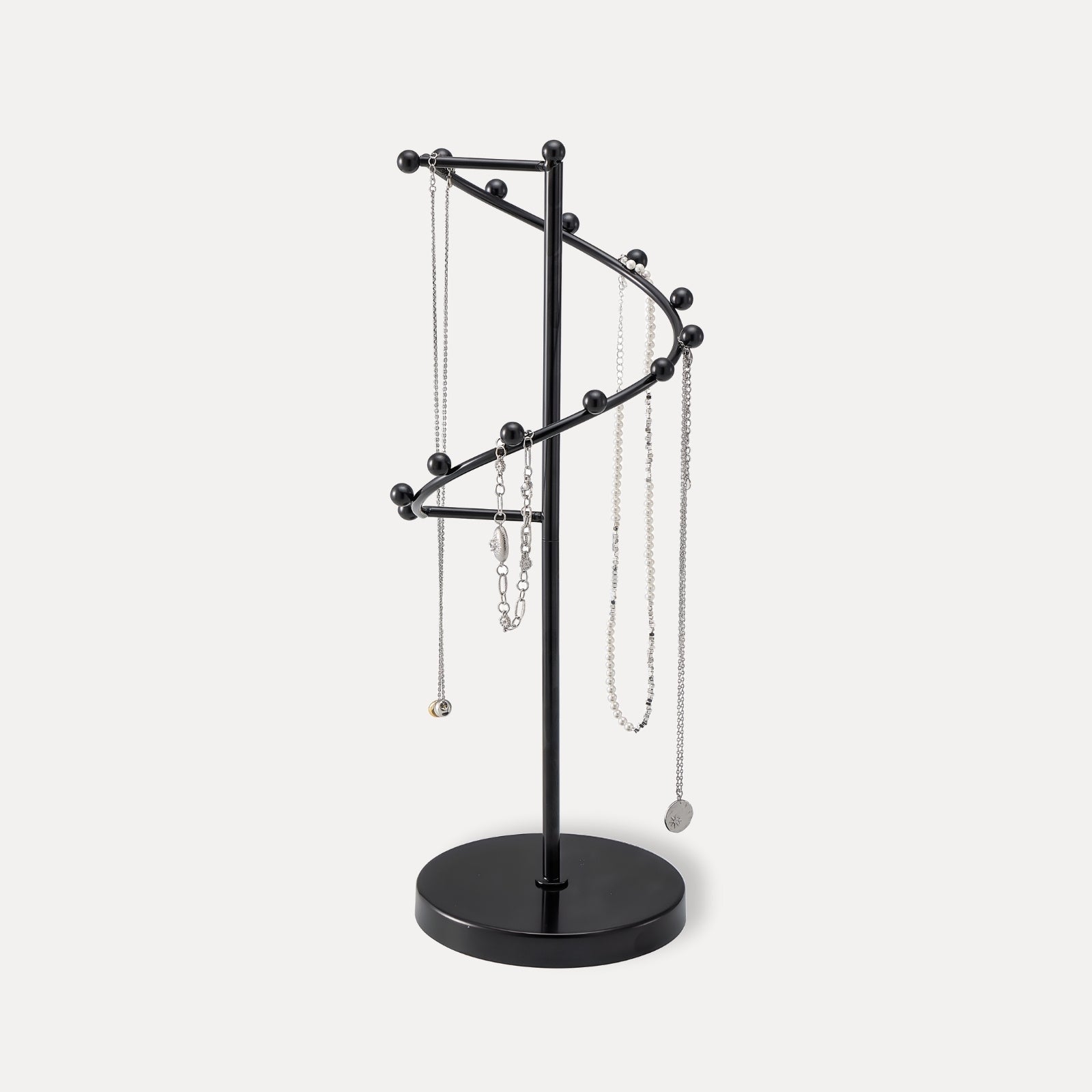 Helix-shaped Metal Jewelry Organizer Display Stand