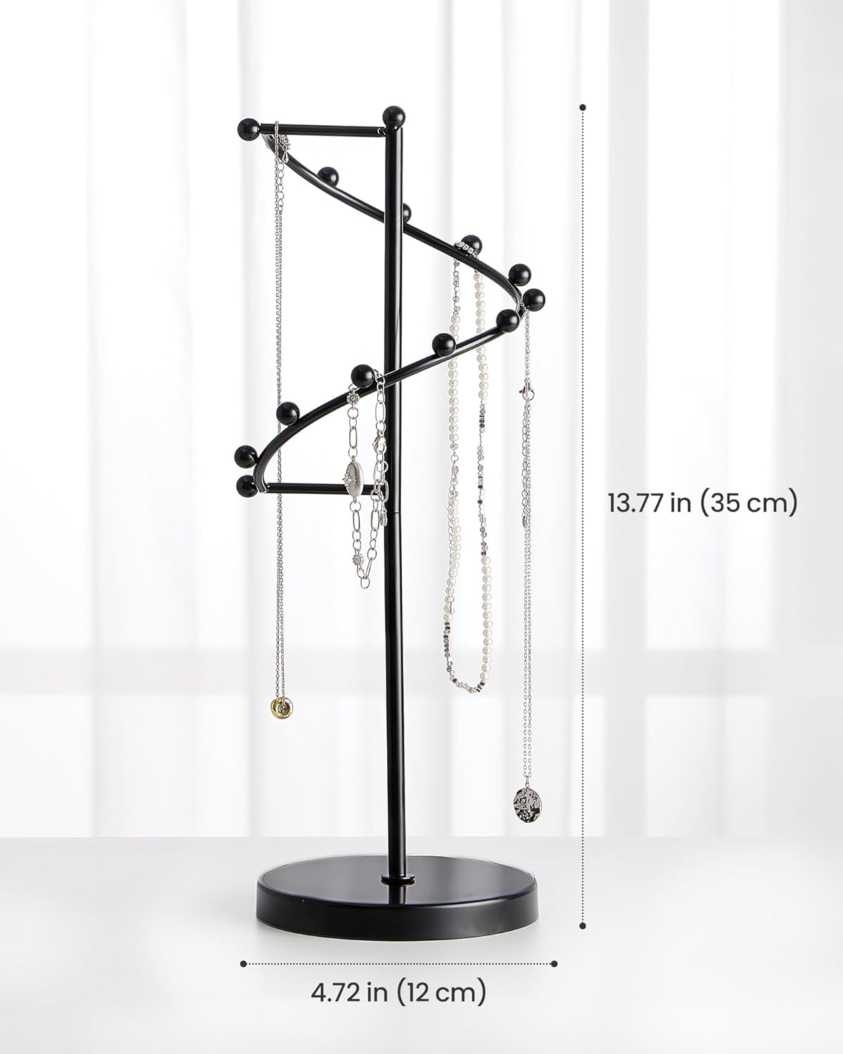 Helix-shaped Metal Jewelry Organizer Display Stand