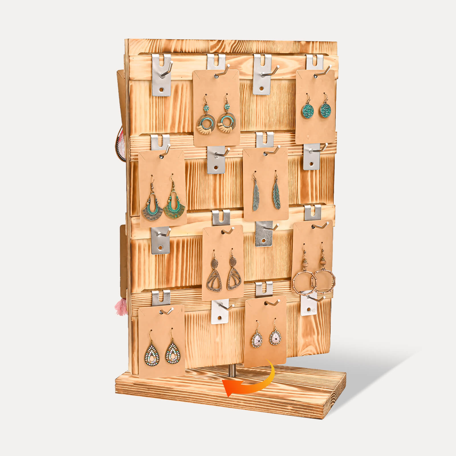 wooden earrings jewelry stand for retail