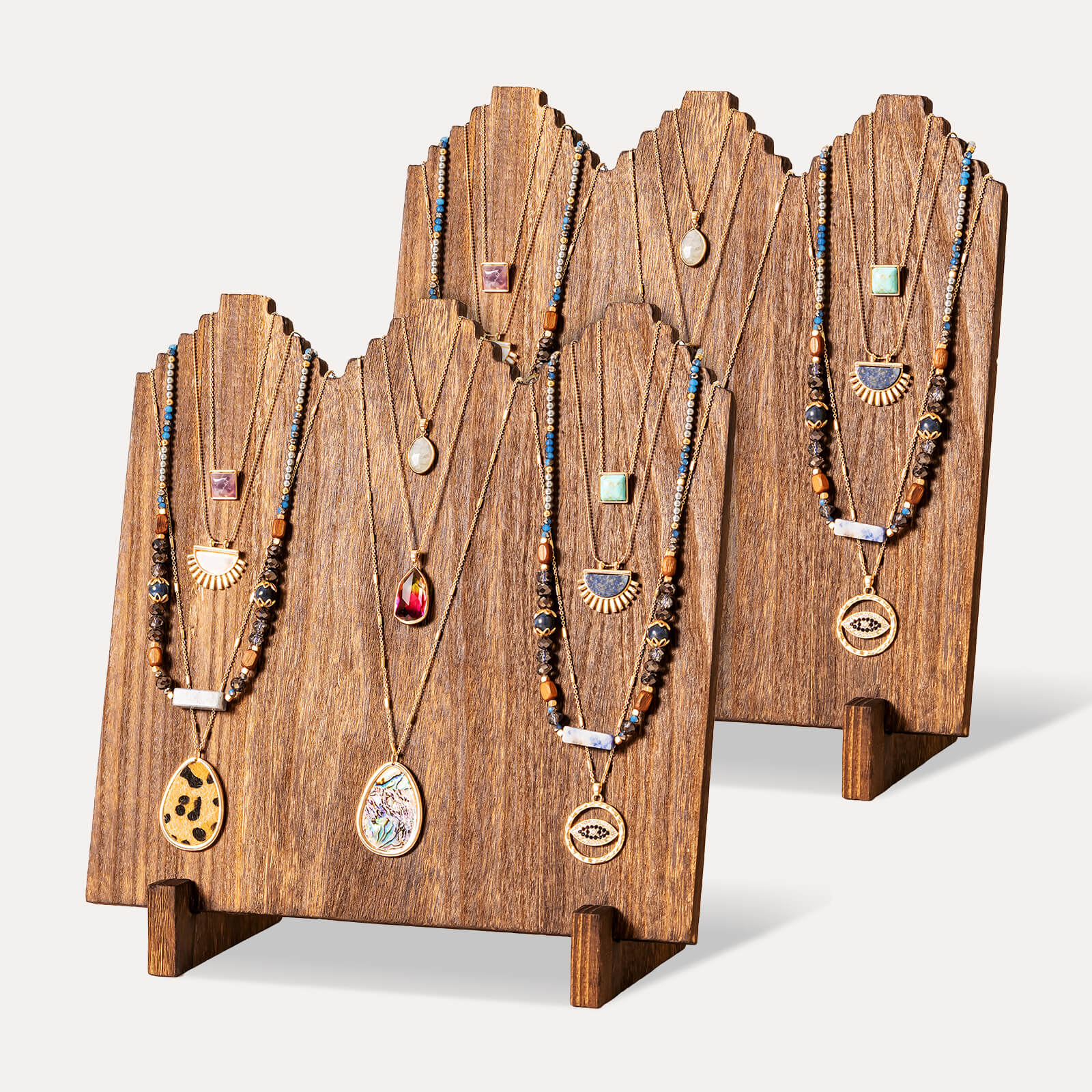 wooden necklace jewelry stand for retail