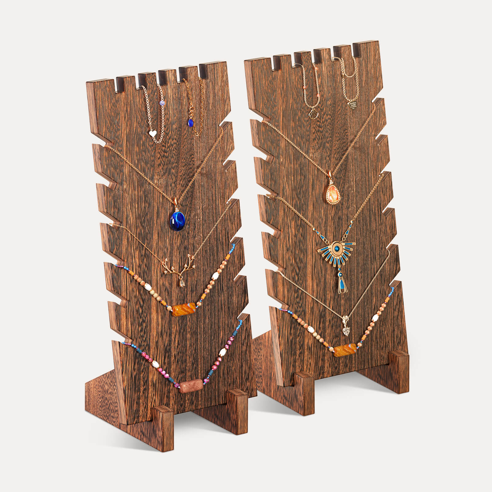 wooden necklace jewelry stand for retail