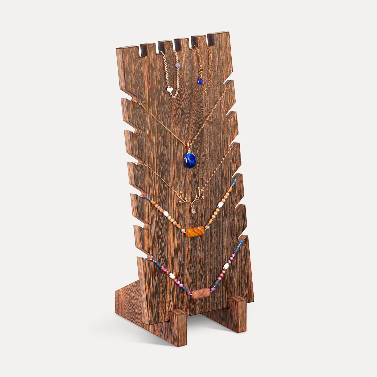 wooden necklace jewelry stand for retail