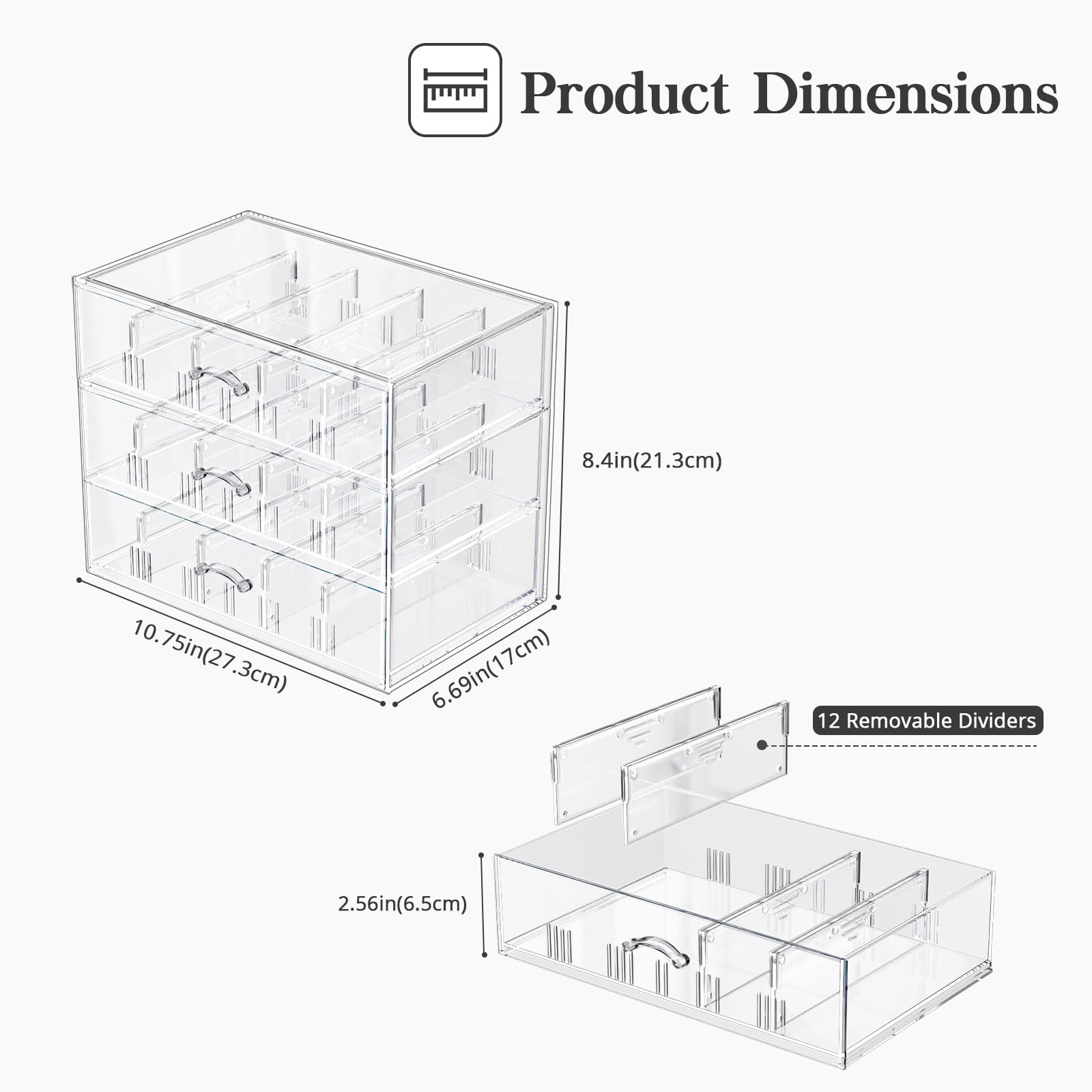 Clear Sunglasses Organizer with Drawer