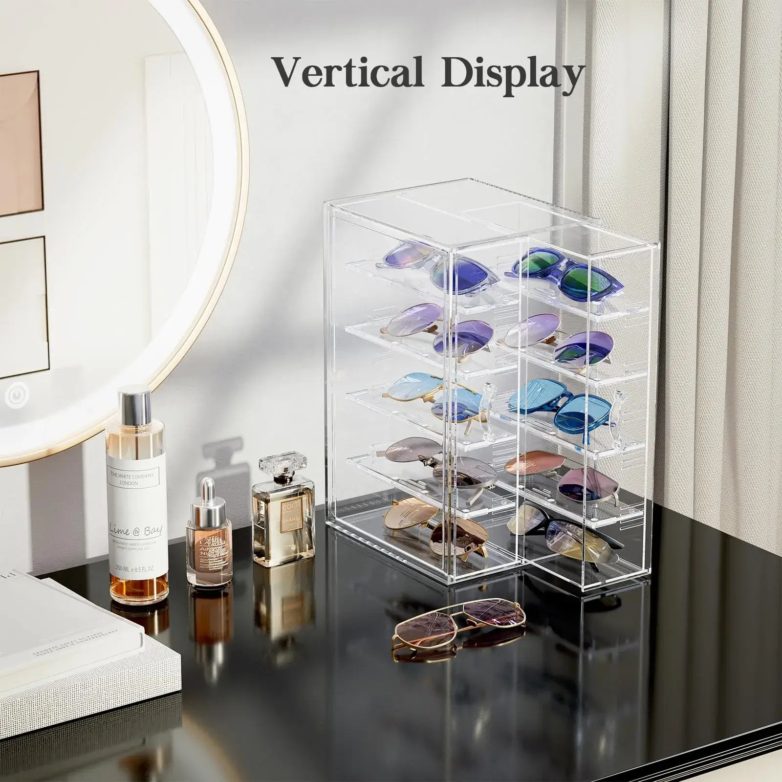 Clear Sunglasses Organizer with Drawer