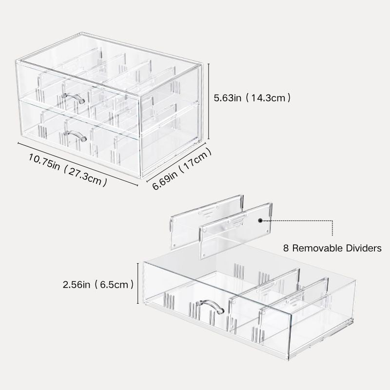 Clear Sunglasses Organizer with Drawer