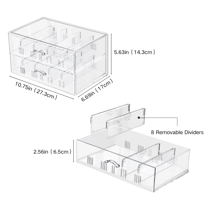Clear Sunglasses Organizer with Drawer