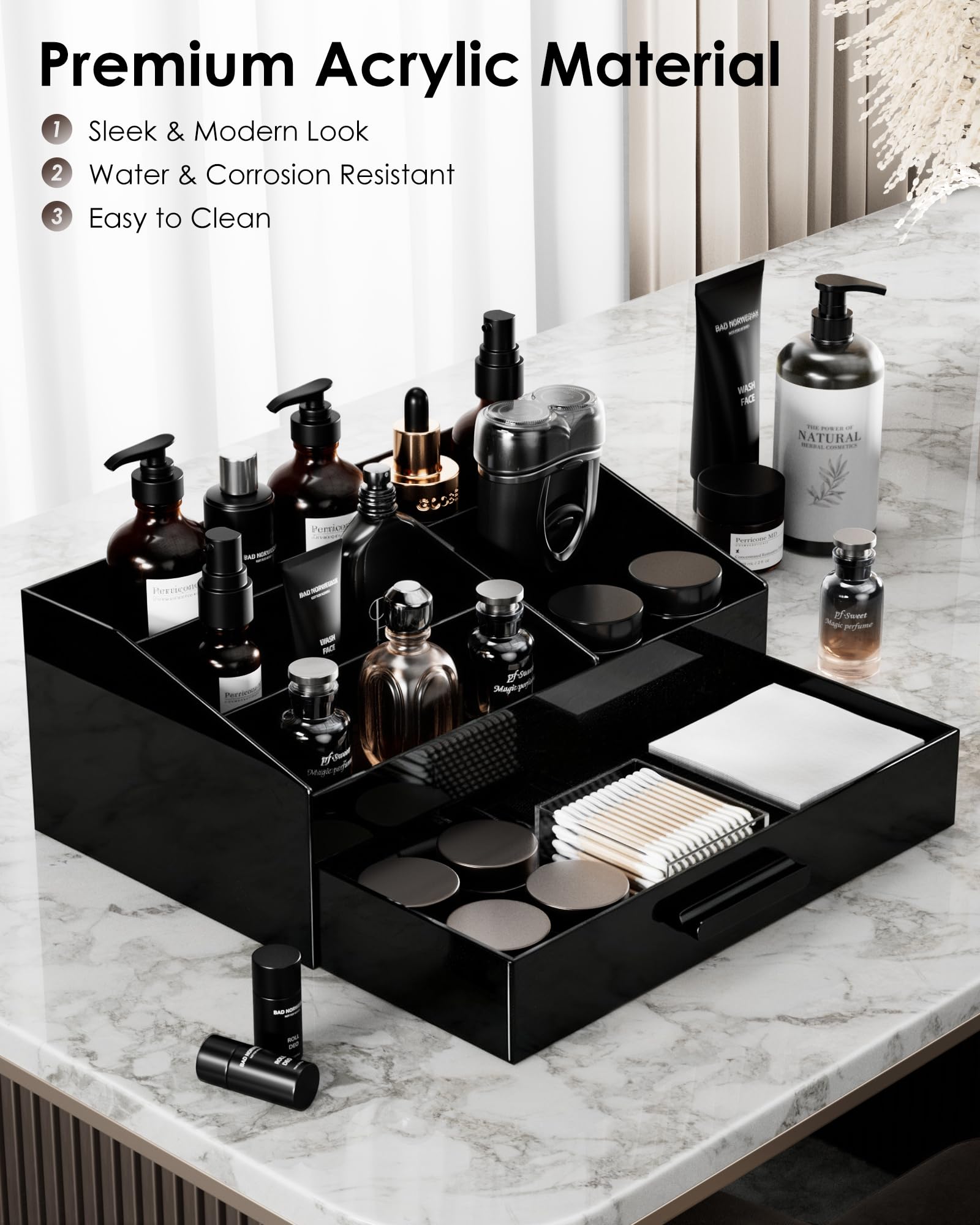 Acrylic Countertop Storage Box with Drawer