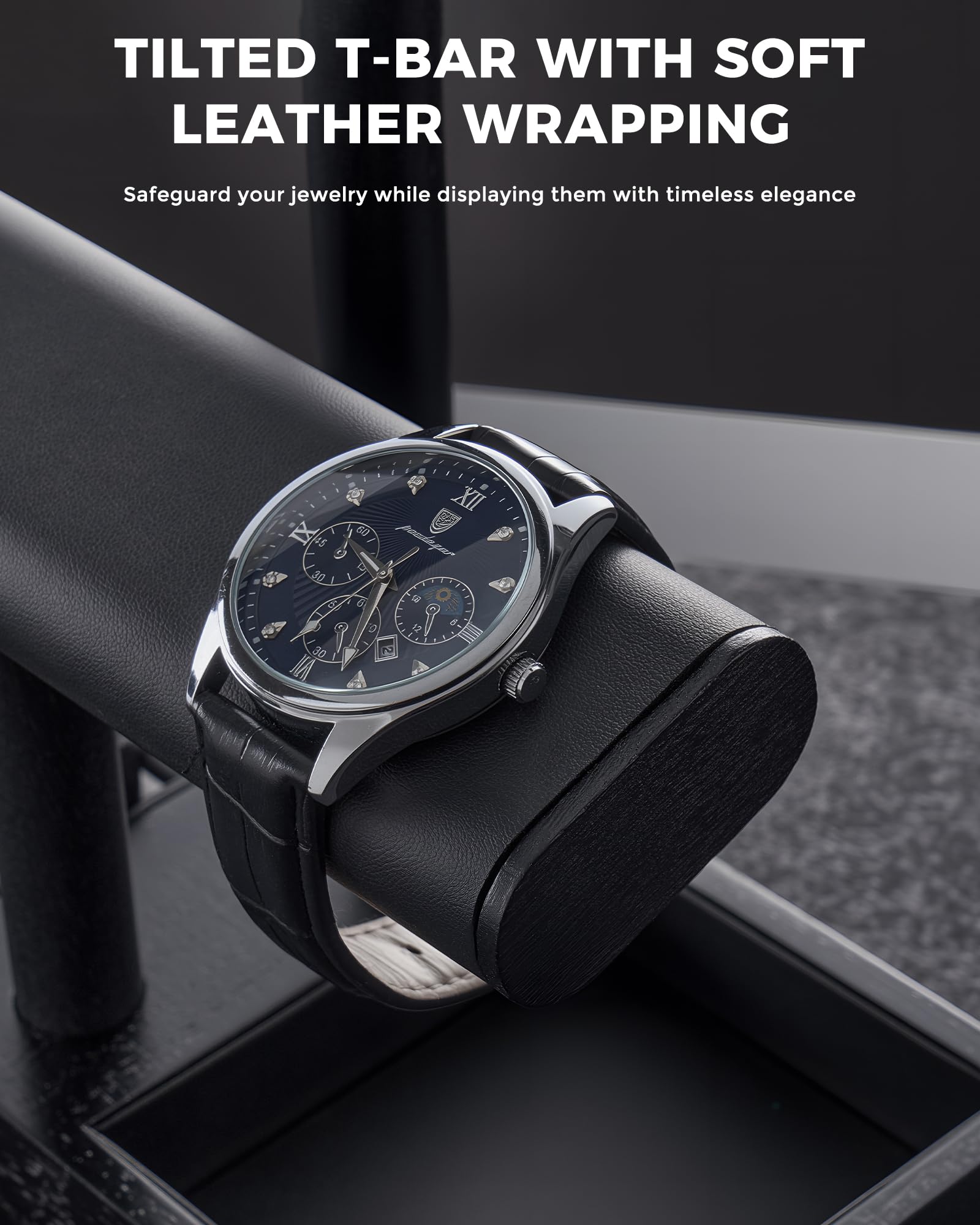 Wooden T-Bar Jewelry Organizer Stand