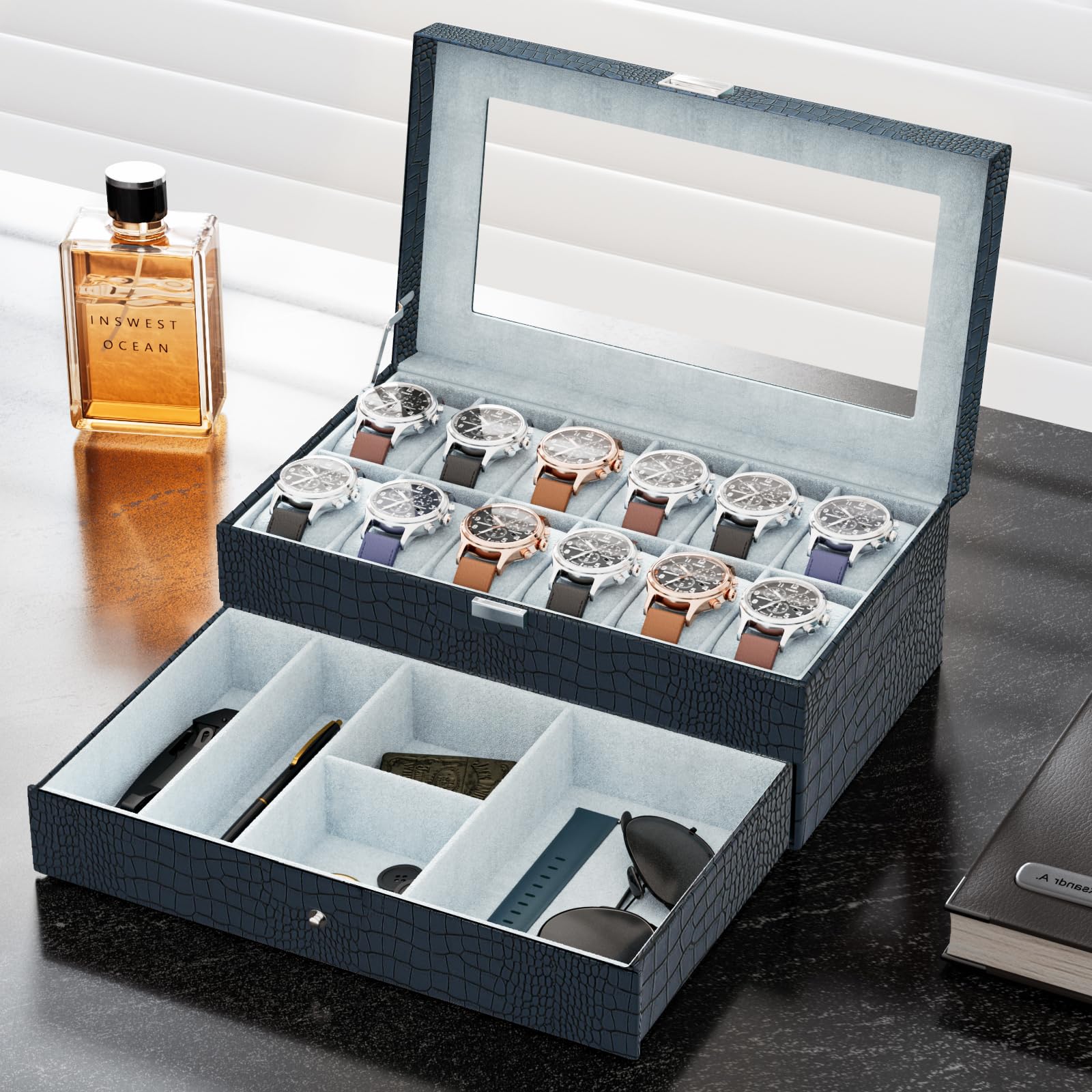 2-Layer PU Leather Watch Case for Watches & Accessories