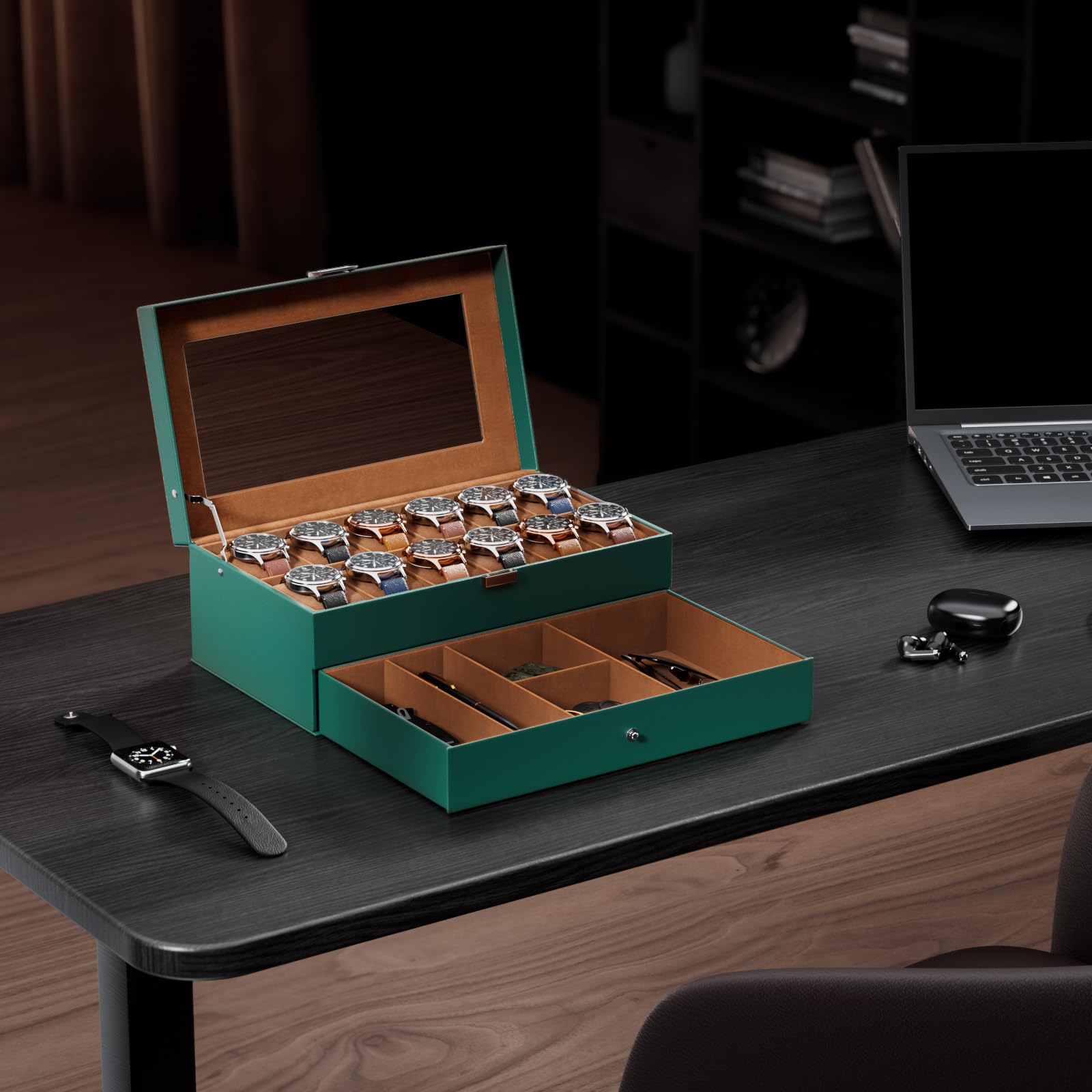 2-Layer PU Leather Watch Case for Watches & Accessories