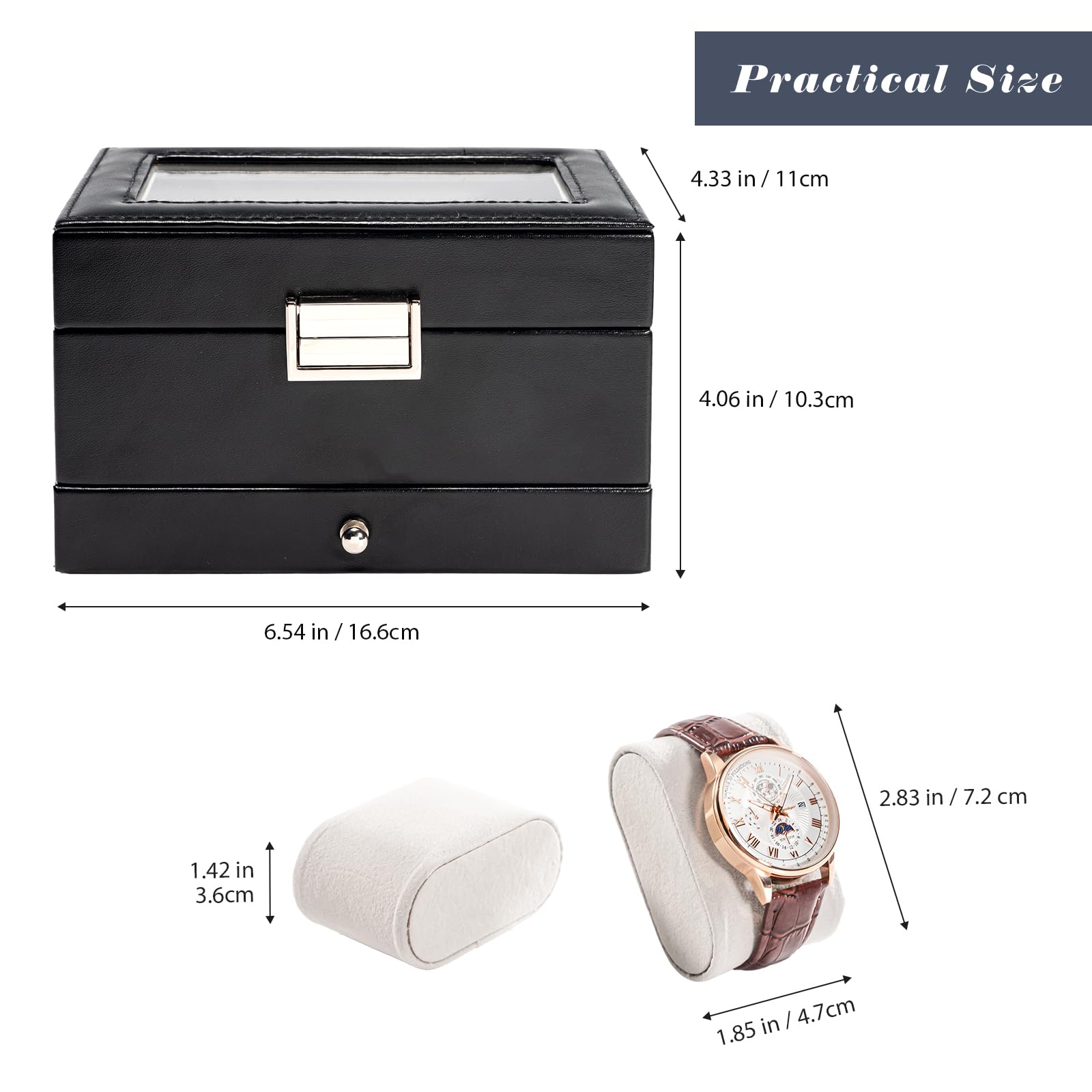 2-Layer PU Leather Watch Case for Watches & Accessories