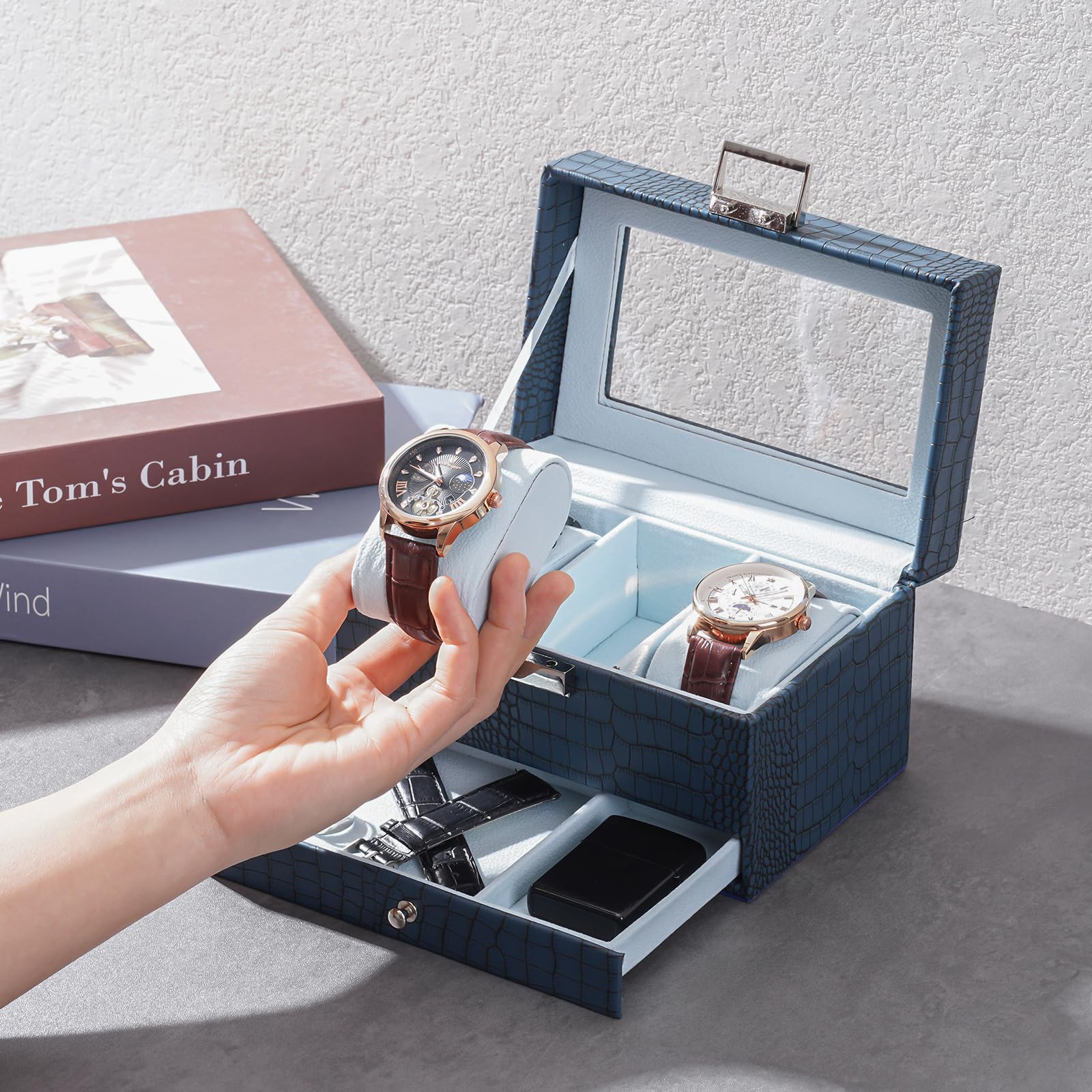 2-Layer PU Leather Watch Case for Watches & Accessories