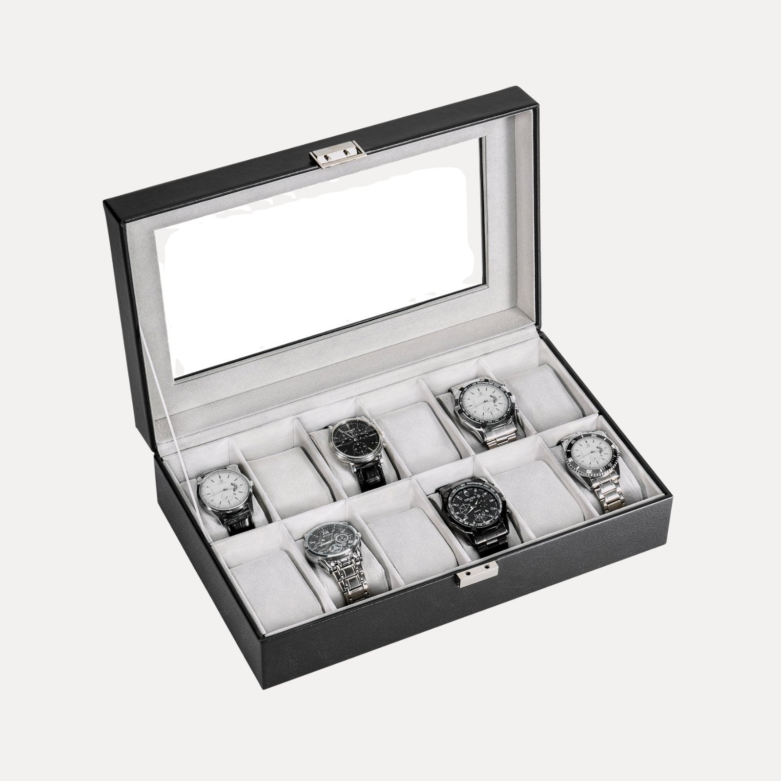 12-Slot Watch Box with Clear Display Window