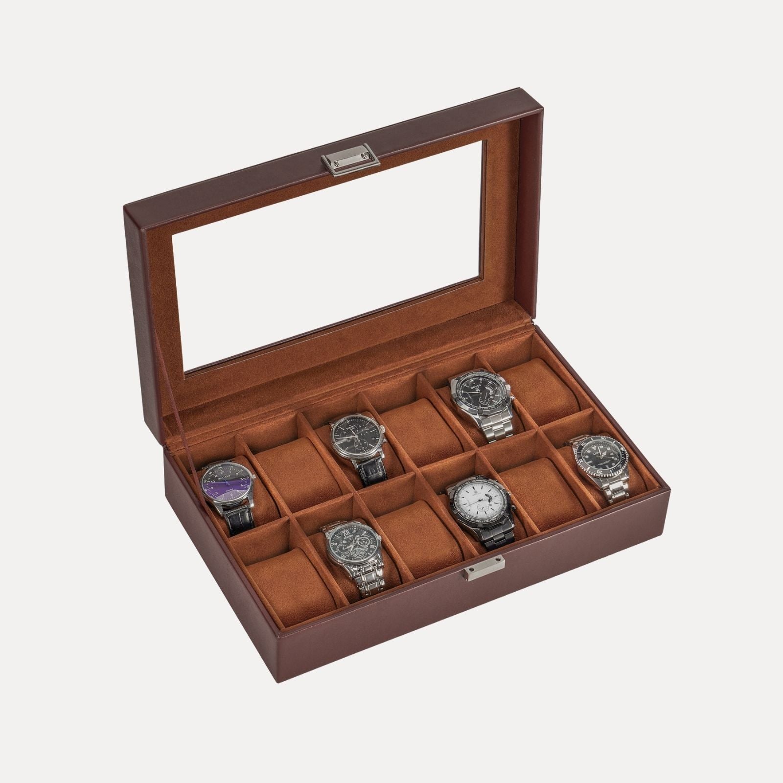 12-Slot Watch Box with Clear Display Window