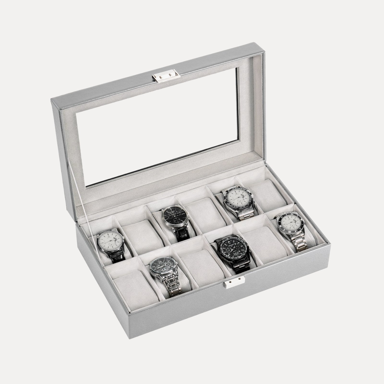 12-Slot Watch Box with Clear Display Window