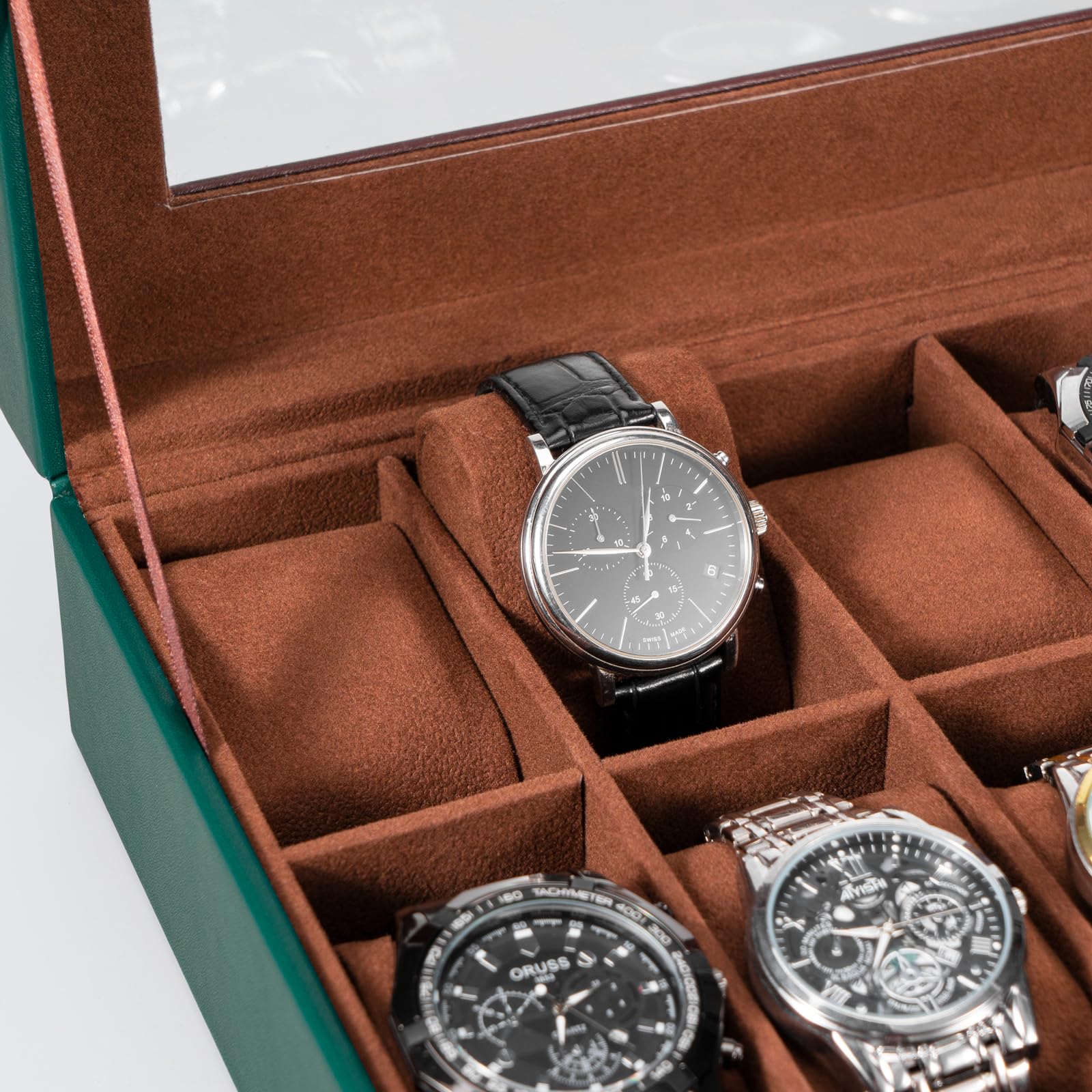 12-Slot Watch Box with Clear Display Window