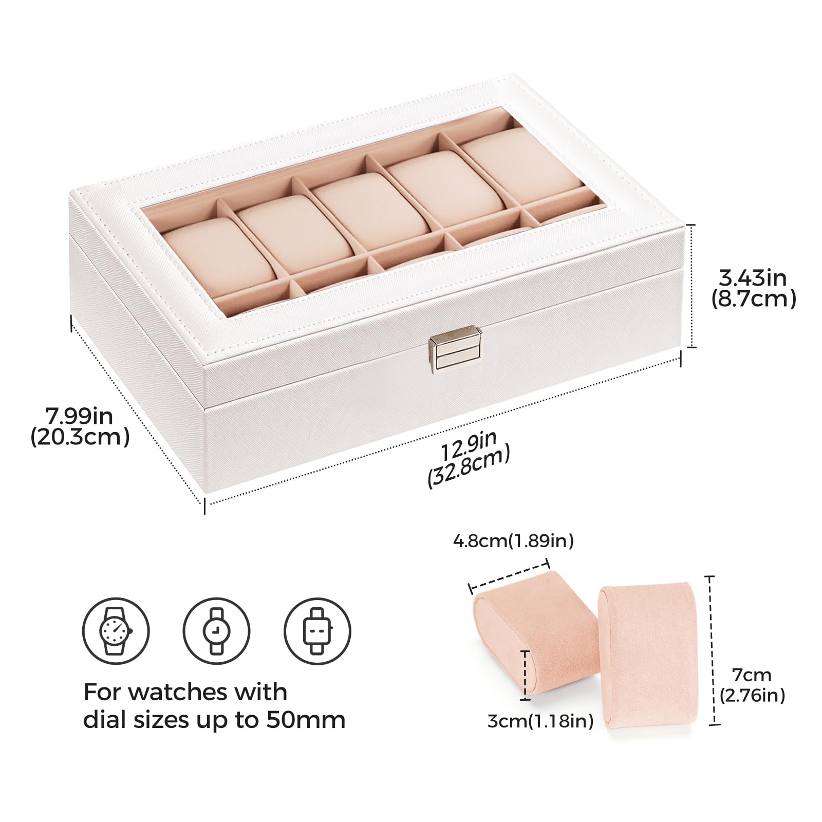 12-Slot Watch Box with Clear Display Window