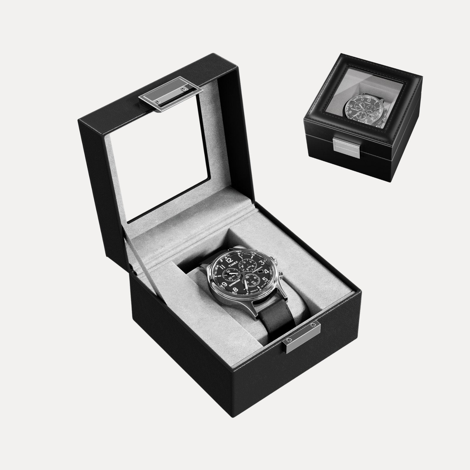 Single Watch Display Case with Glass Lid