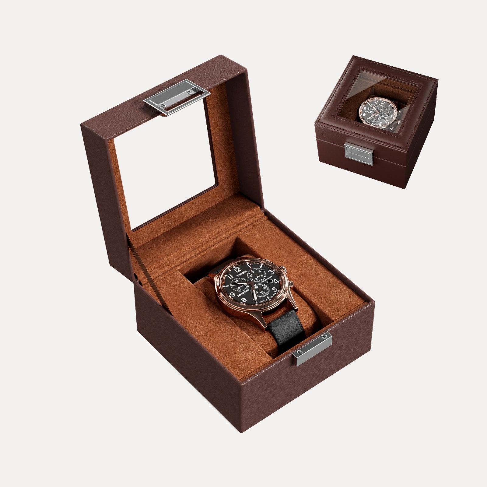Single Watch Display Case with Glass Lid