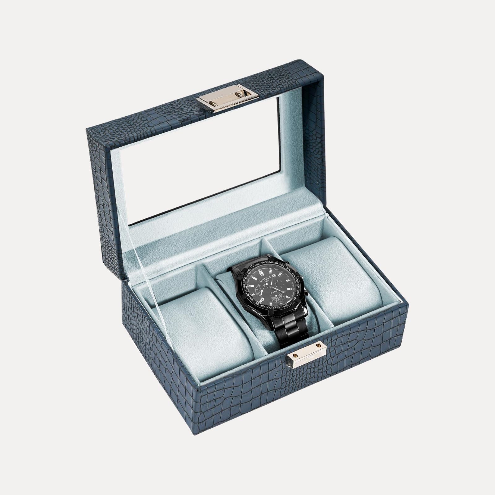 Watch Display & Storage Organizer with Glass Lid