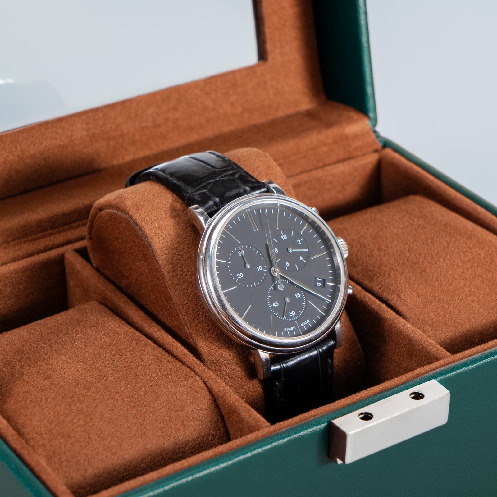 Watch Display & Storage Organizer with Glass Lid