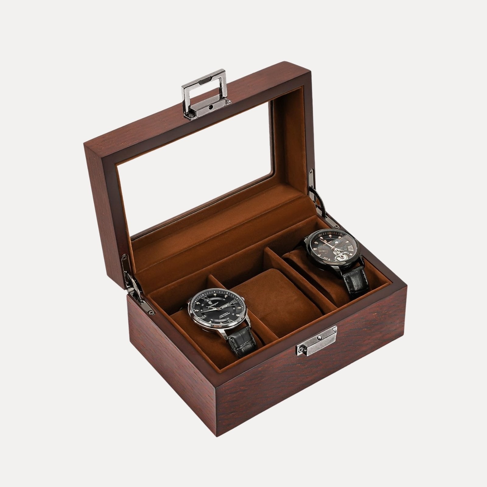 Watch Display & Storage Organizer with Glass Lid