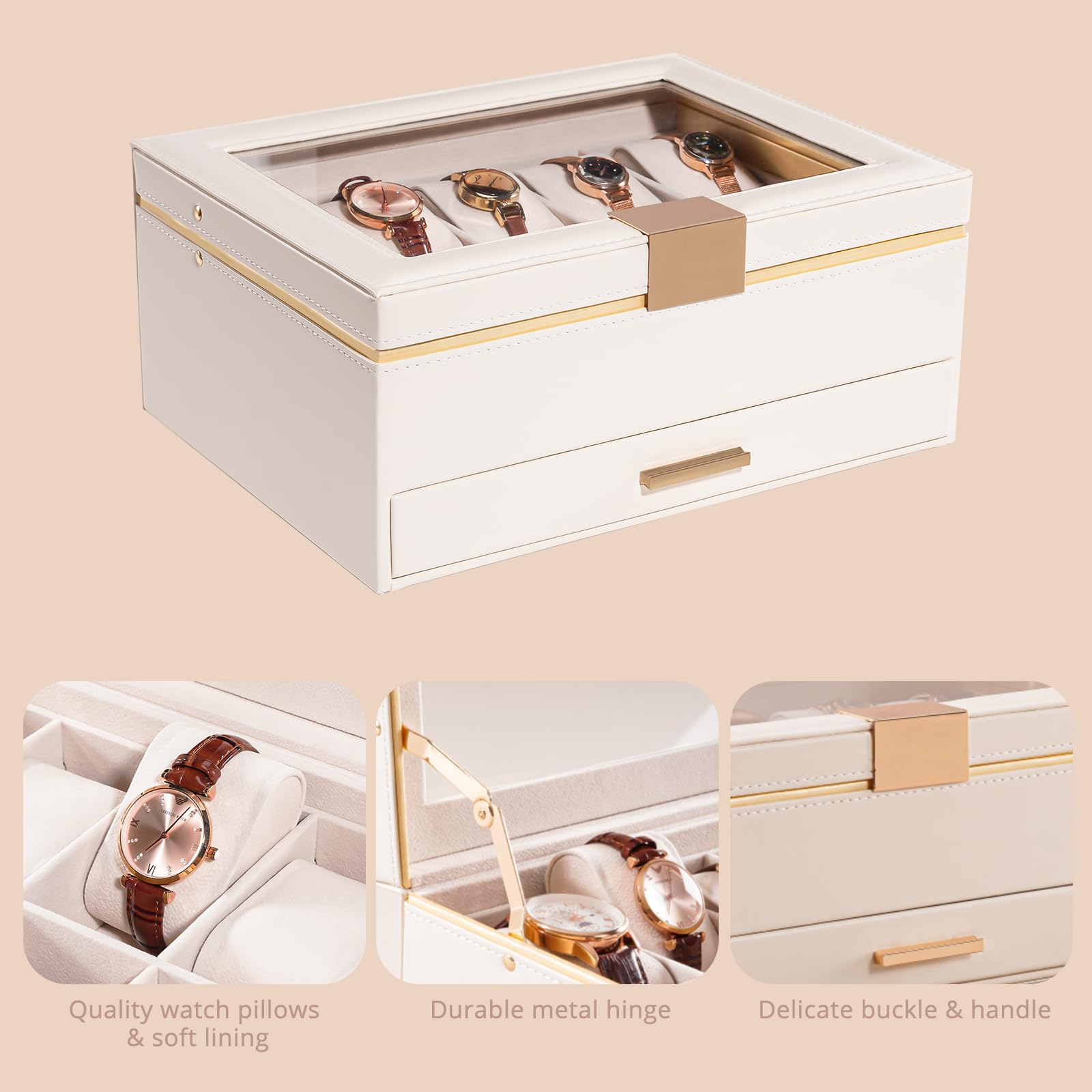 10 Slot Watch Display Case with Drawer