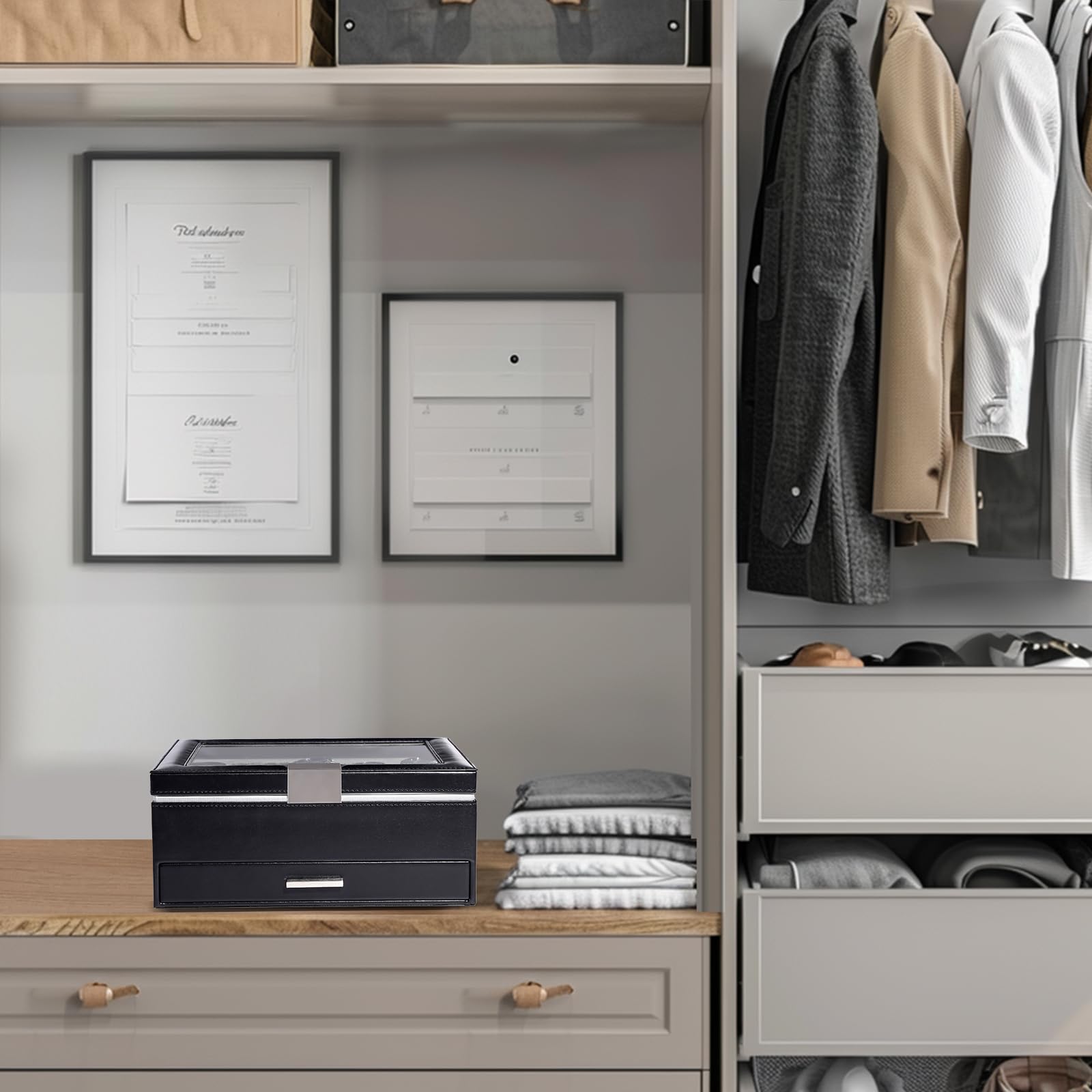 10 Slot Watch Display Case with Drawer