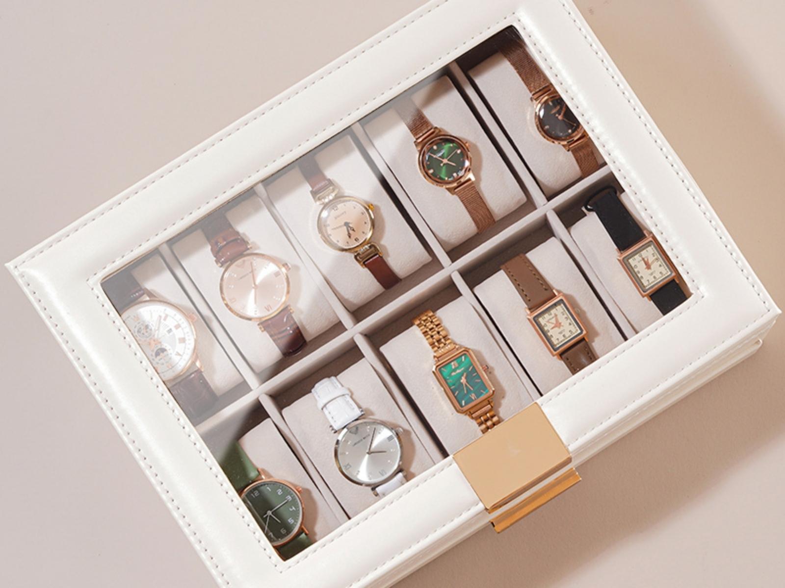 10 Slot Watch Display Case with Drawer