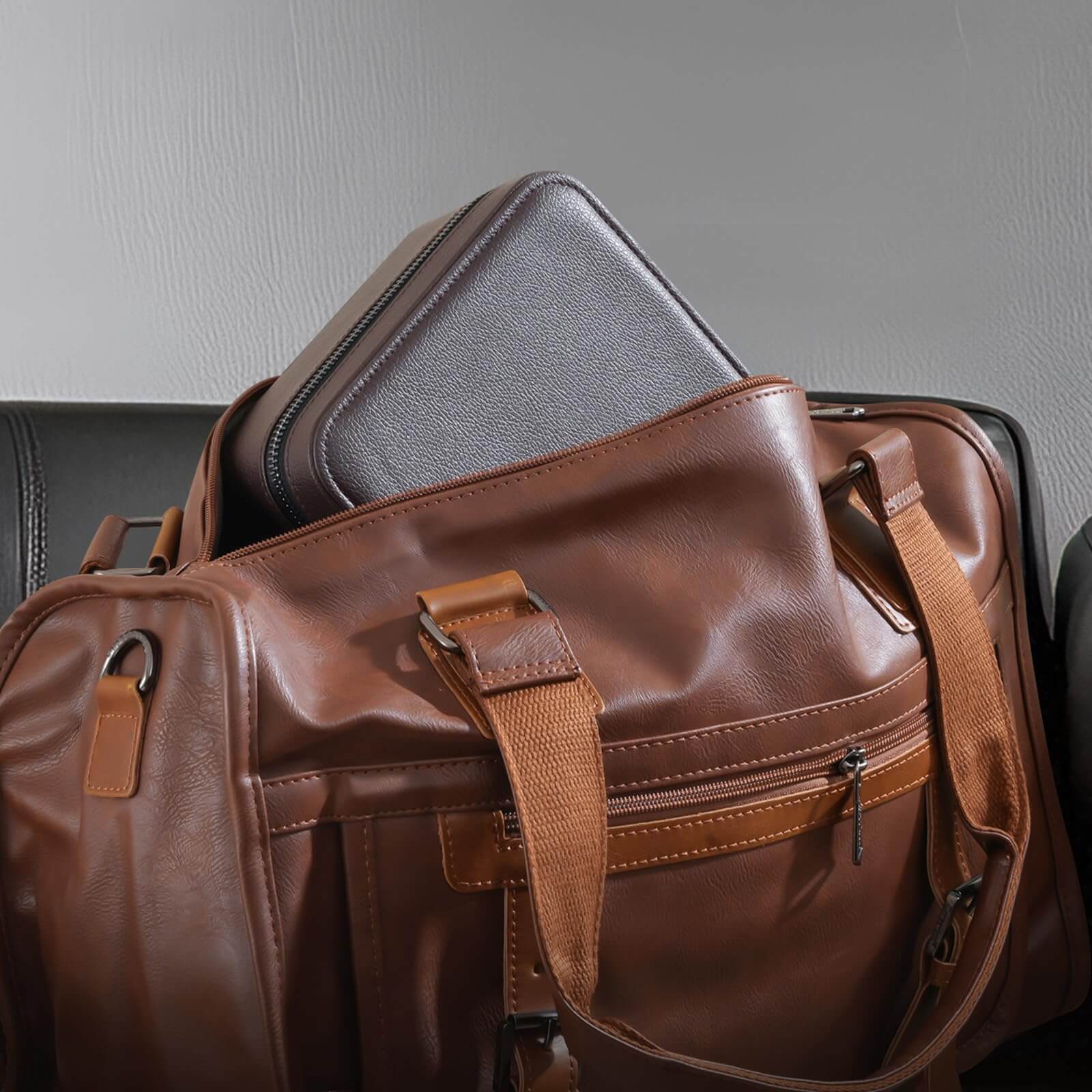 Portable PU Leather Travel Watches Case