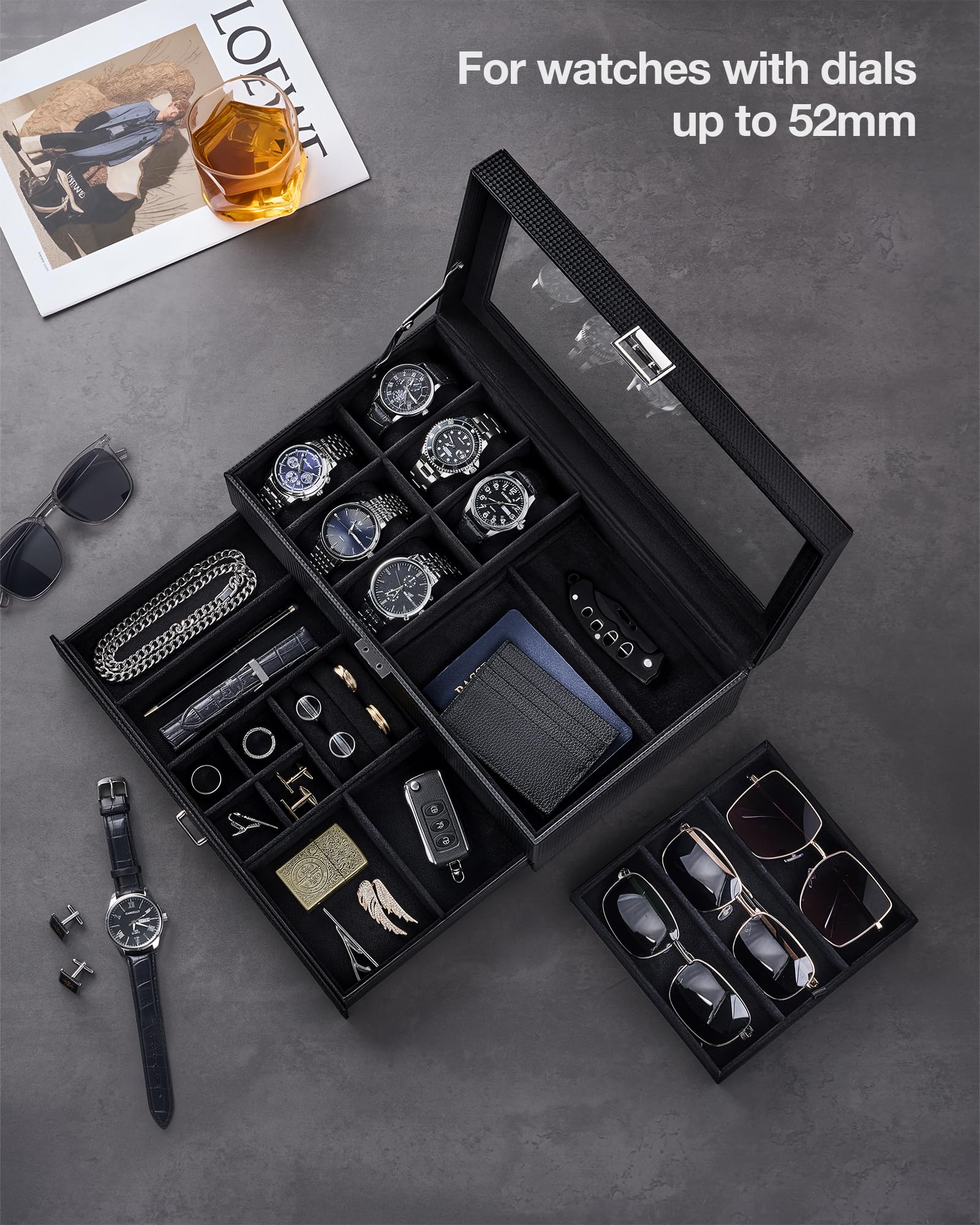 Multifunctional Double-Layer Accessories Organizer Box