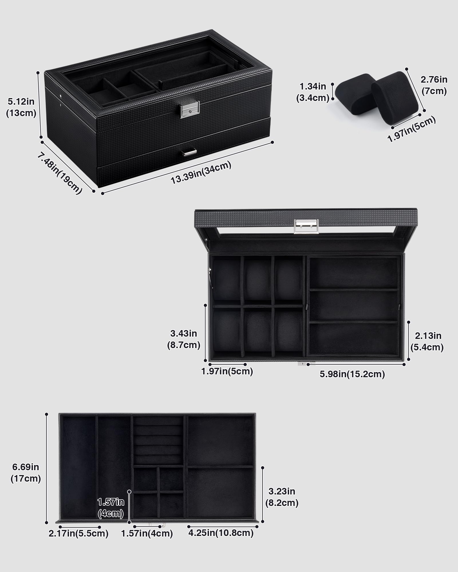 Multifunctional Double-Layer Accessories Organizer Box