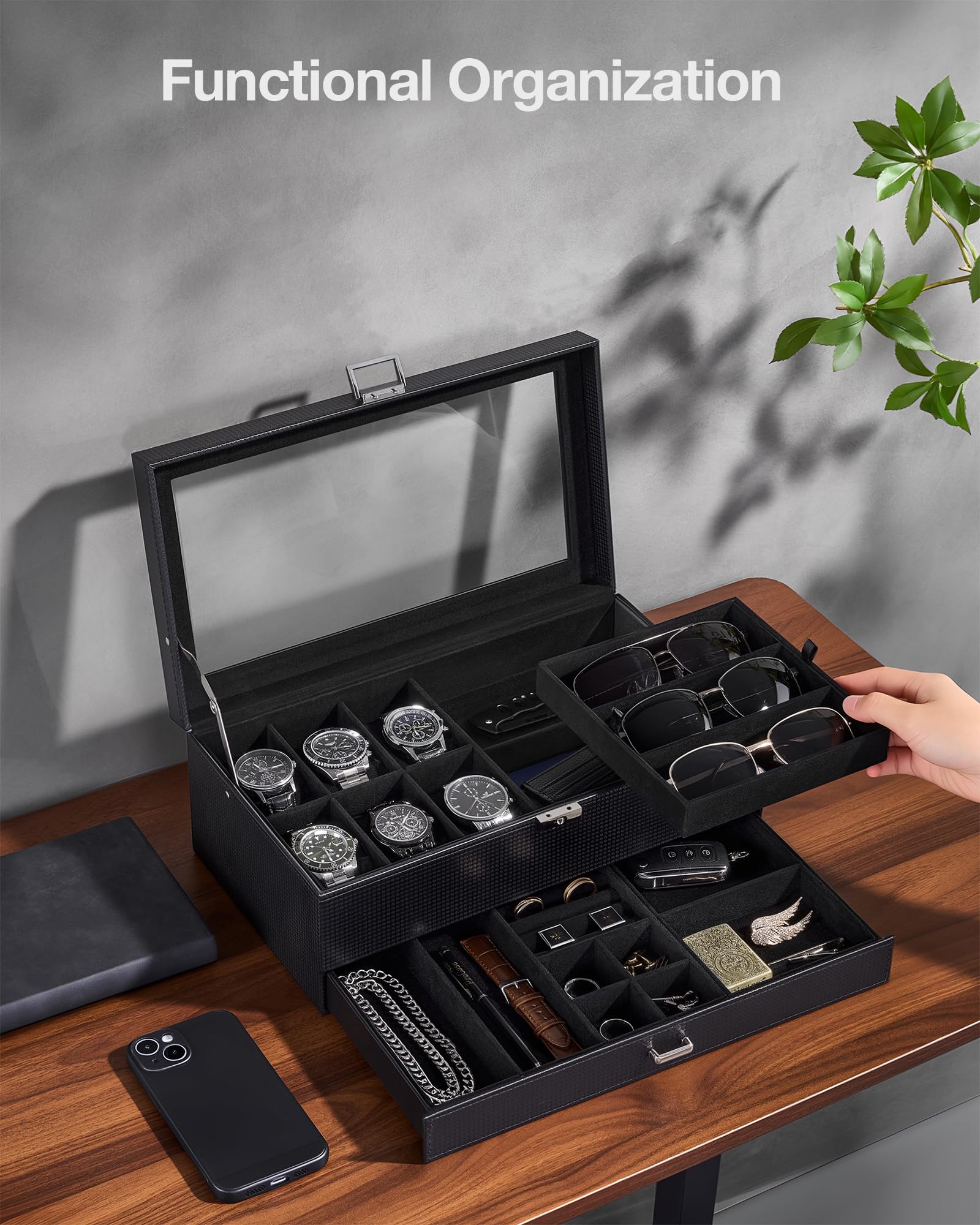 Multifunctional Double-Layer Accessories Organizer Box