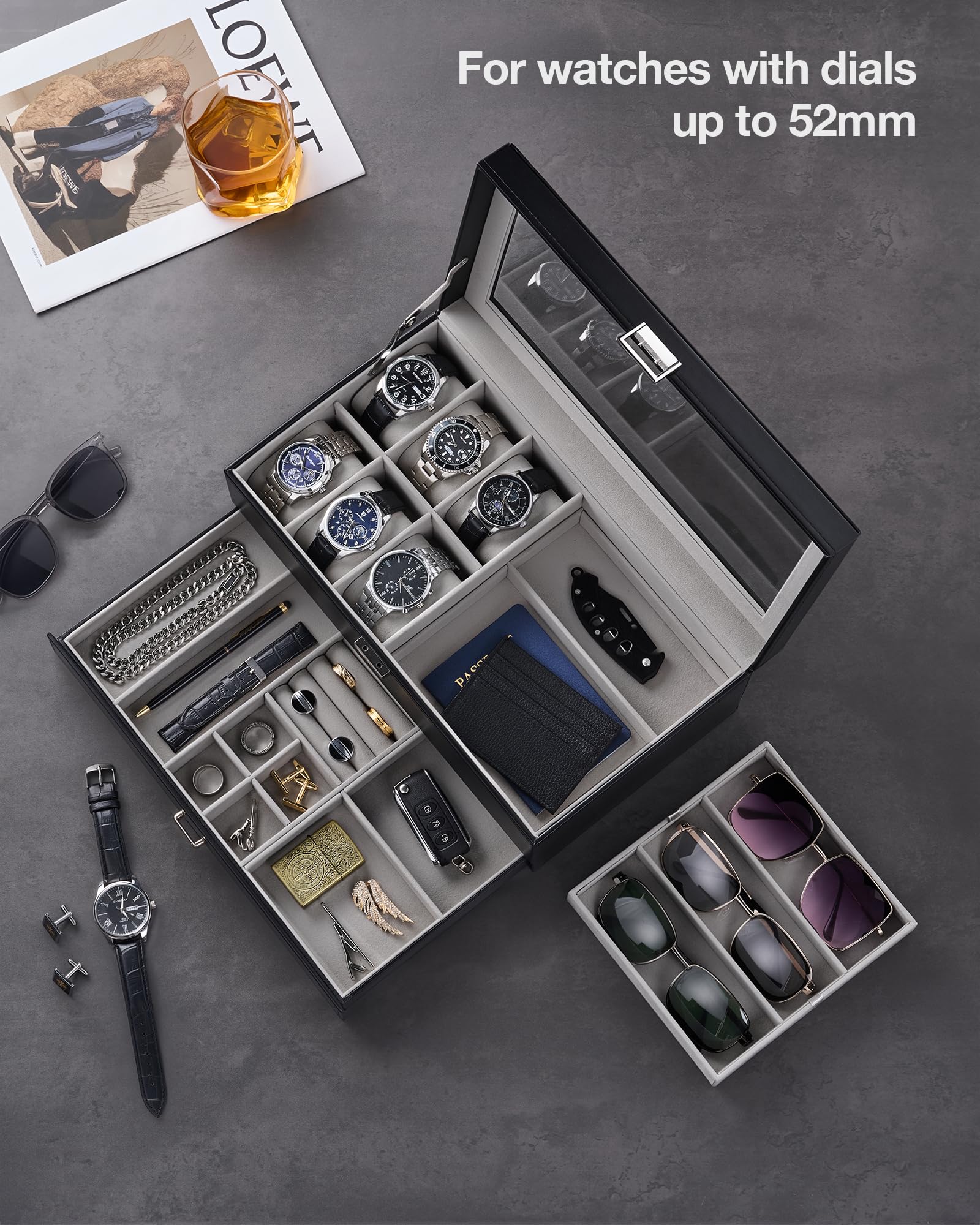 Multifunctional Double-Layer Accessories Organizer Box