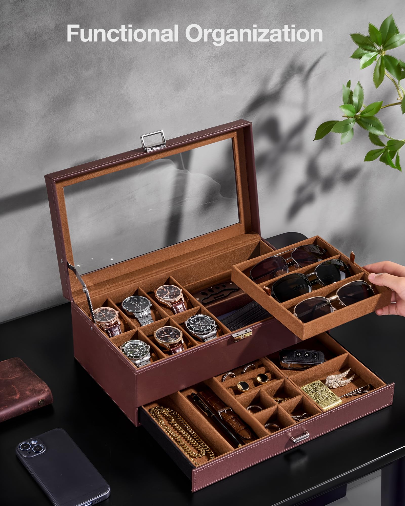 Multifunctional Double-Layer Accessories Organizer Box