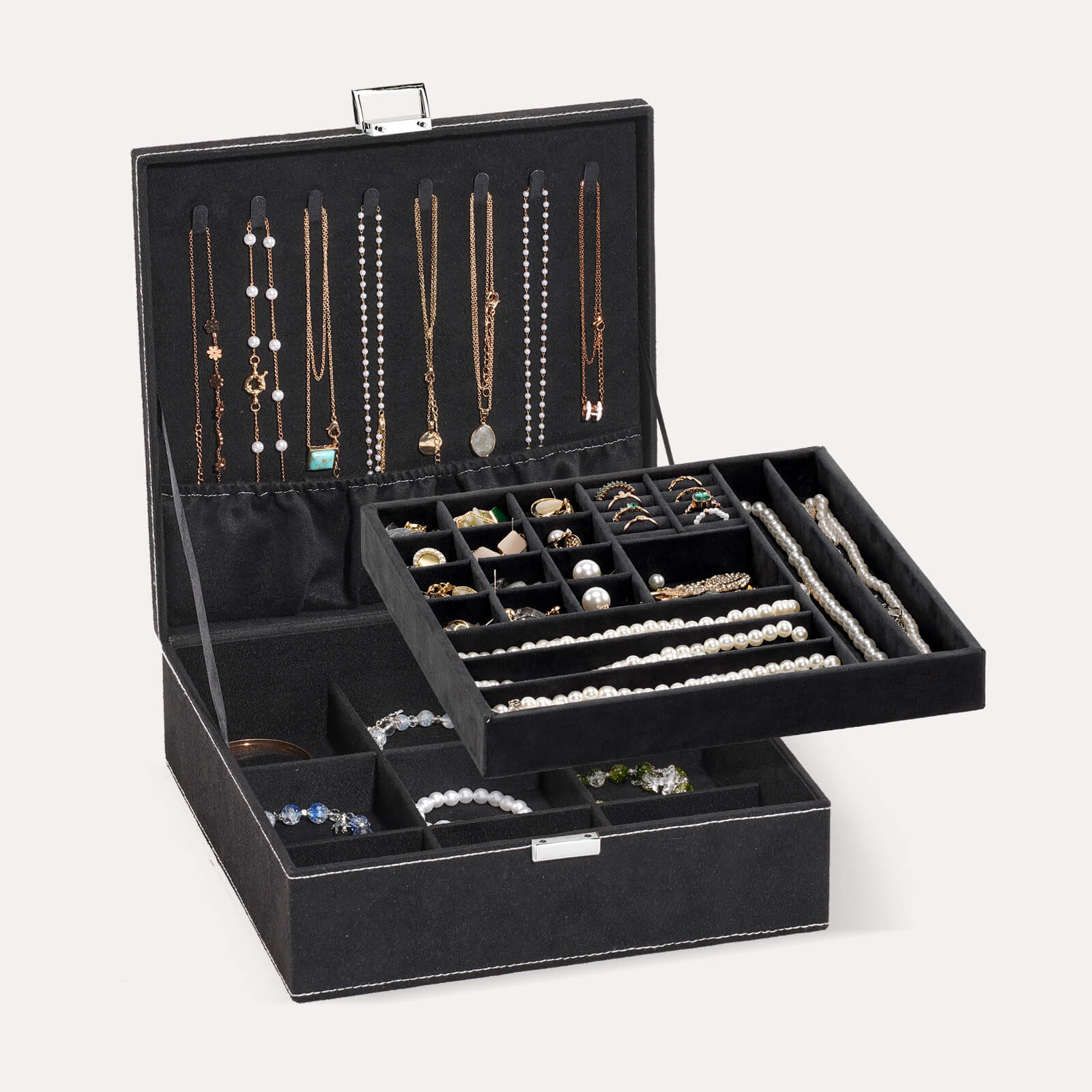 velvet jewelry box necklace box black