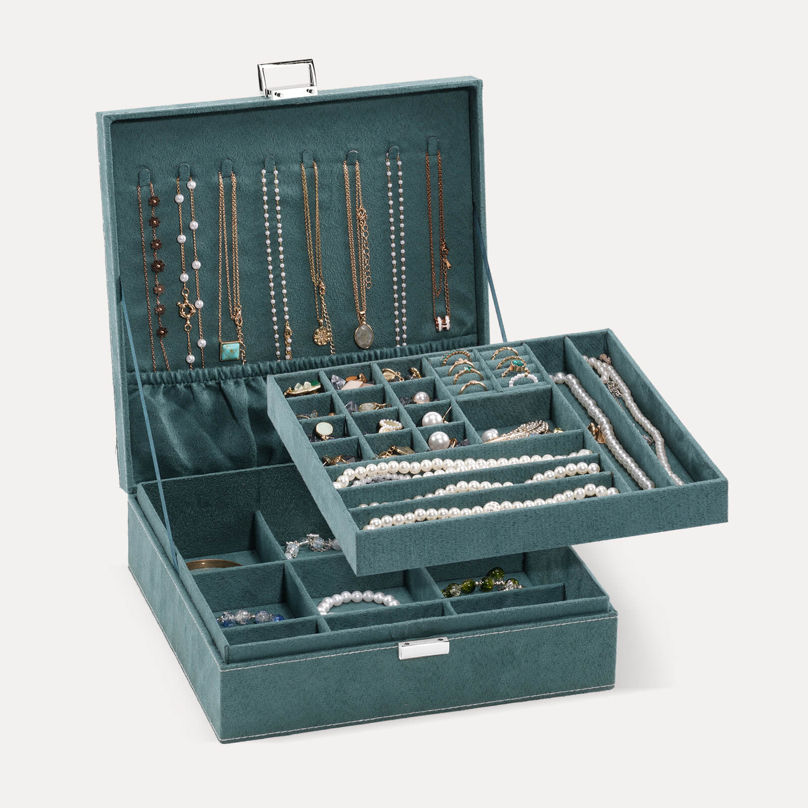 velvet jewelry box necklace box green