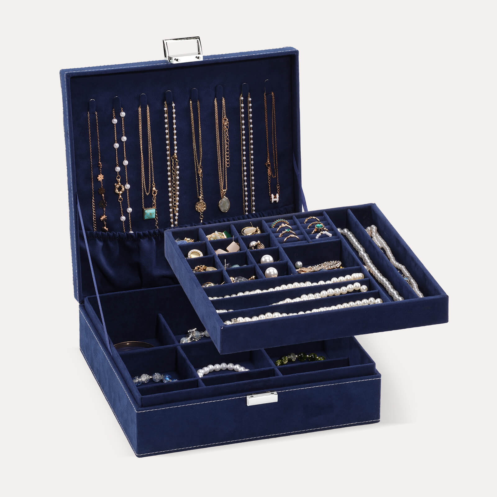velvet jewelry box necklace box navy