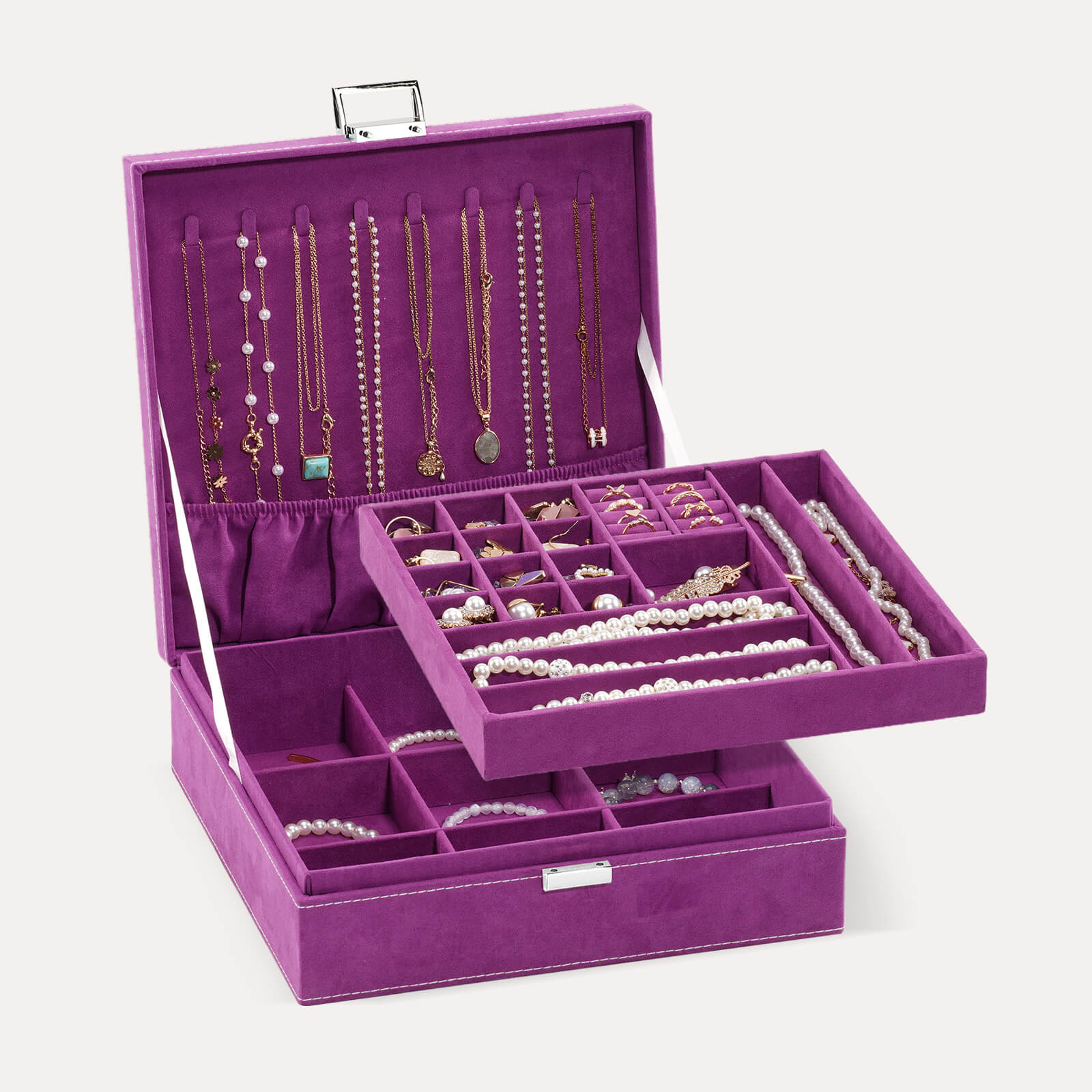 velvet jewelry box necklace box purple
