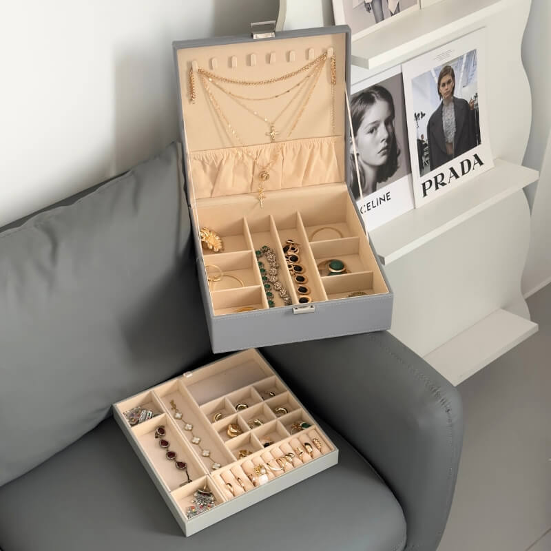 Large Leather Jewelry Box