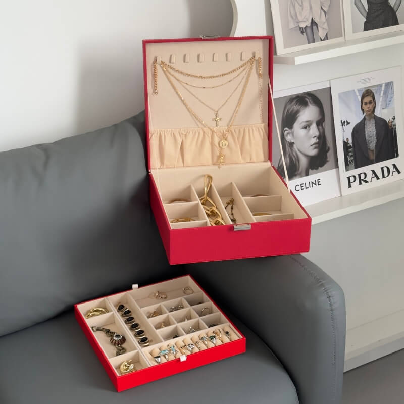 Large Leather Jewelry Box