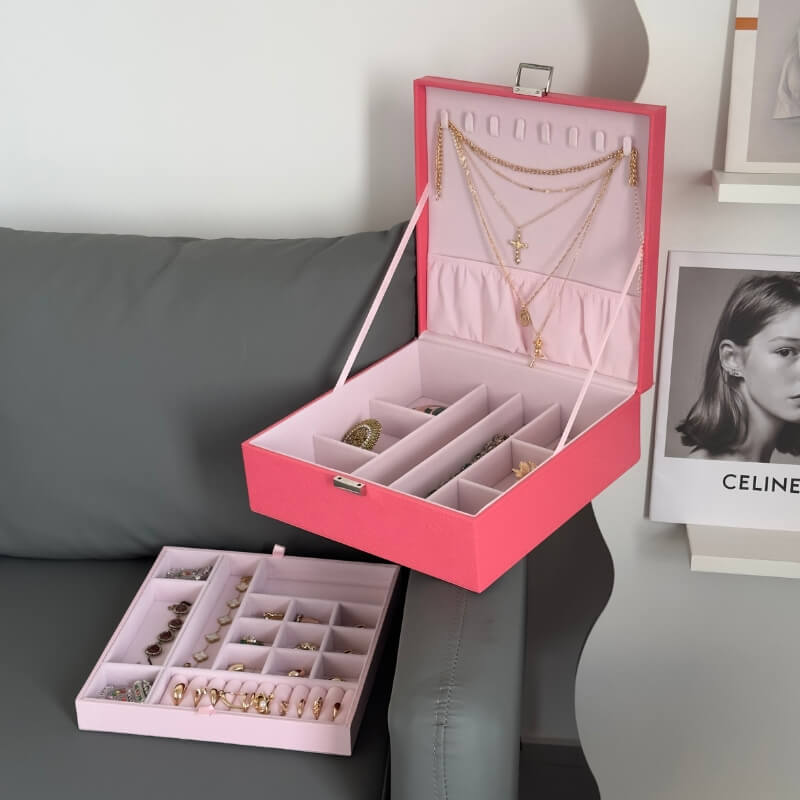 Large Leather Jewelry Box