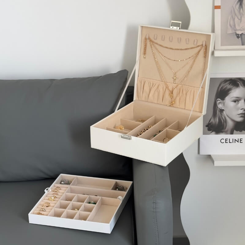 Large Leather Jewelry Box