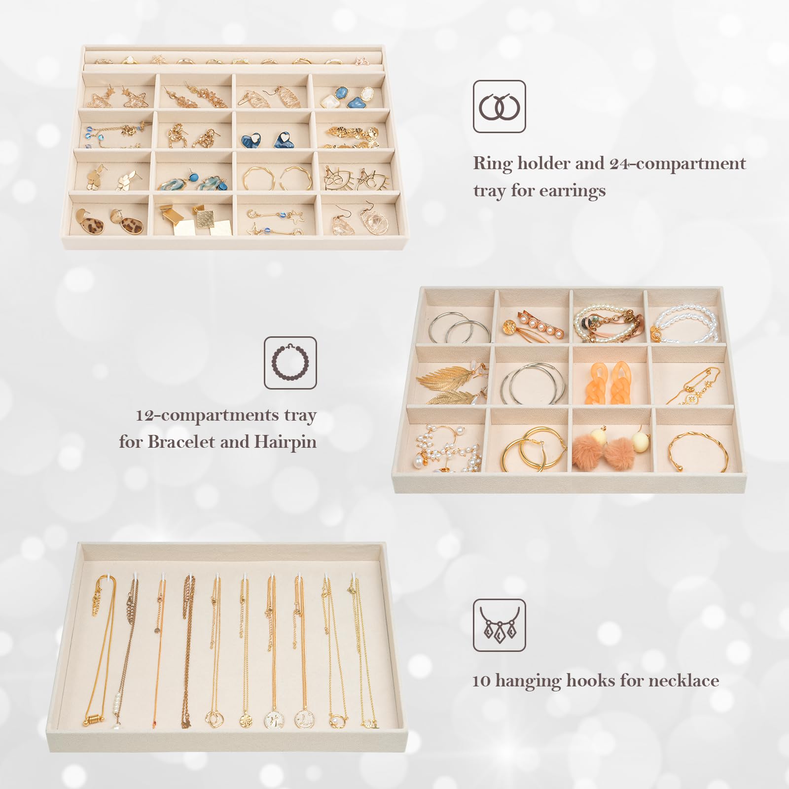 Jewelry trays stackable